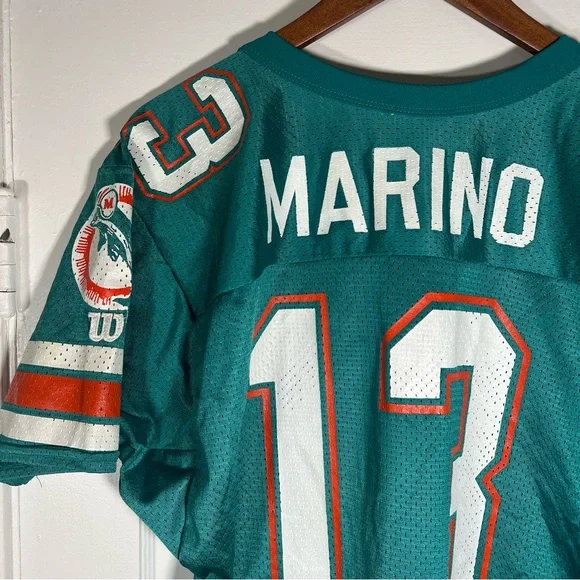 Vintage Wilson DAN MARINO Jersey Teal NFL Football Miami Dolphins - Picture 8 of 12
